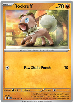 Rockruff Temporal Forces Pokemon Single 089/162