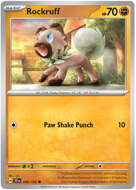 Rockruff Temporal Forces Pokemon Single 089/162