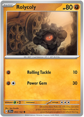 Rolycoly Temporal Forces Pokemon Single 093/162