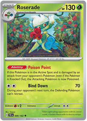 Roserade Temporal Forces Pokemon Single 009/162