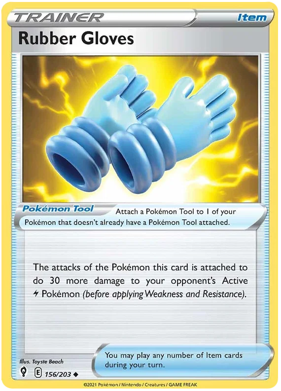 Rubber Gloves 156/203 - Pokemon TCG Evolving Skies card