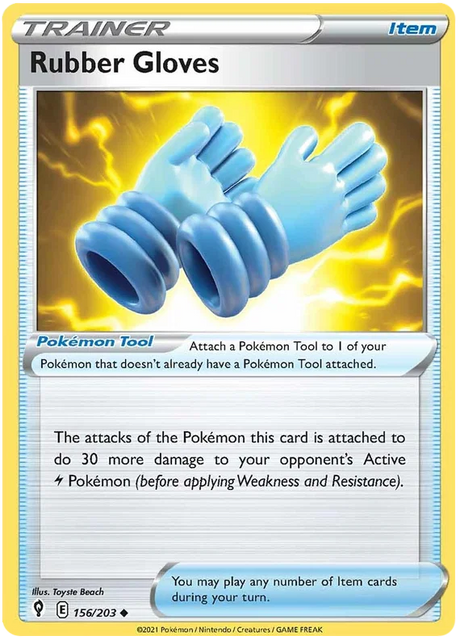 Rubber Gloves 156/203 - Pokemon TCG Evolving Skies card