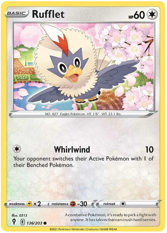 Rufflet 136/203 - Pokemon TCG Evolving Skies card