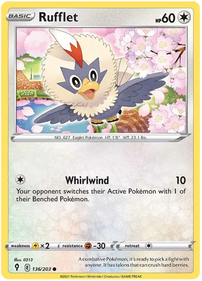 Rufflet 136/203 - Pokemon TCG Evolving Skies card