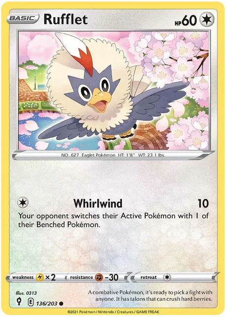 Rufflet 136/203 - Pokemon TCG Evolving Skies card