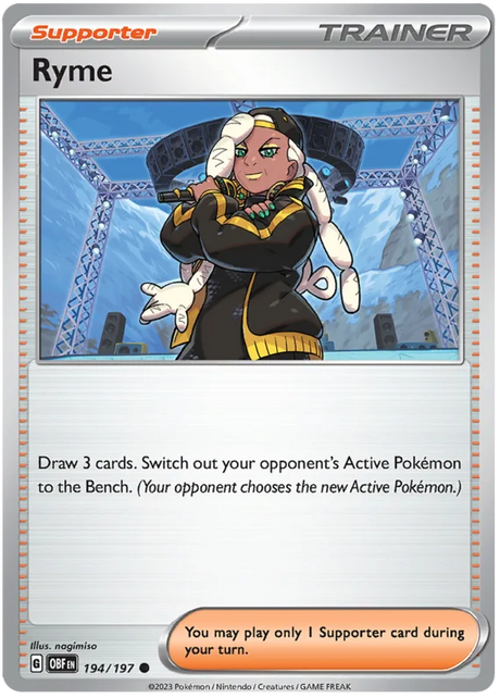 Ryme Obsidian Flames Single Pokemon Card