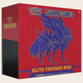 Pokémon Sword & Shield Elite Trainer Box featuring Zacian