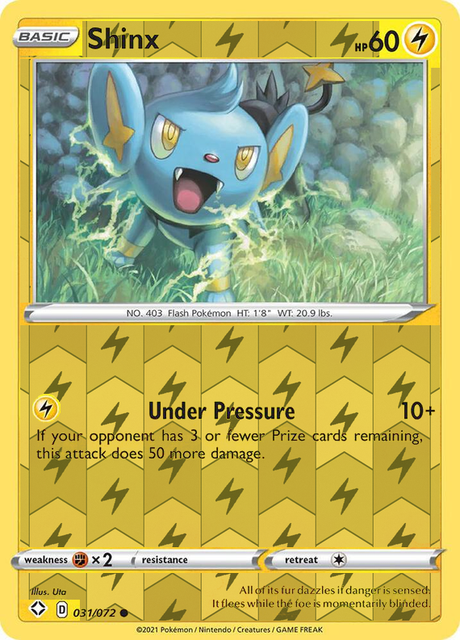 Shinx 031/072, Shining Fates, Reverse Holo finish, representative matte composite