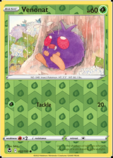 Venonat 001/195, Silver Tempest, Reverse Holo finish, representative matte composite