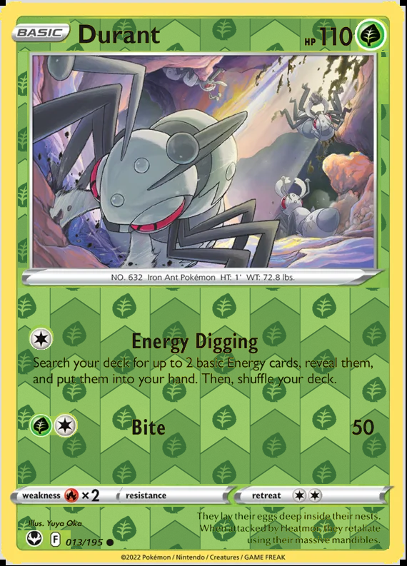 Durant 013/195, Silver Tempest, Reverse Holo finish, representative matte composite