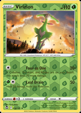 Virizion 014/195, Silver Tempest, Reverse Holo finish, representative matte composite