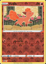 Vulpix 017/195, Silver Tempest, Reverse Holo finish, representative matte composite