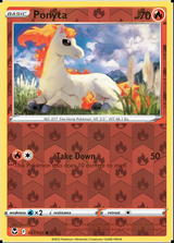 Ponyta 021/195, Silver Tempest, Reverse Holo finish, representative matte composite