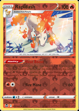 Rapidash 022/195, Silver Tempest, Reverse Holo finish, representative matte composite