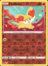 Fennekin 025/195, Silver Tempest, Reverse Holo finish, representative matte composite
