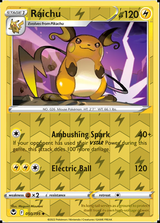 Raichu 050/195, Silver Tempest, Reverse Holo finish, representative matte composite