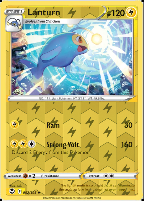Lanturn 052/195, Silver Tempest, Reverse Holo finish, representative matte composite