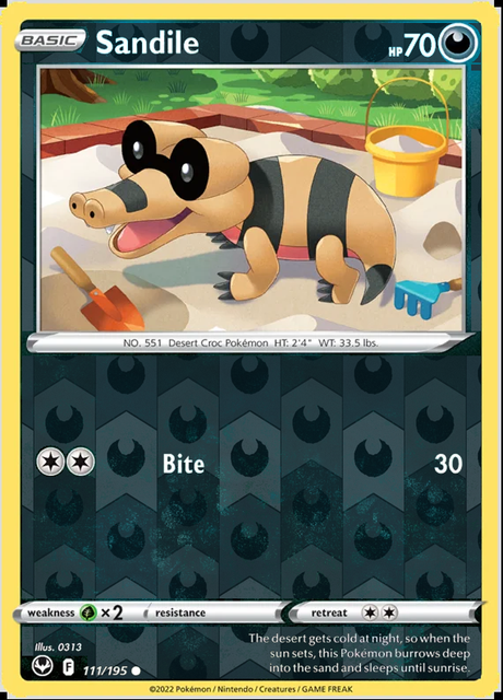 Sandile 111/195, Silver Tempest, Reverse Holo finish, representative matte composite