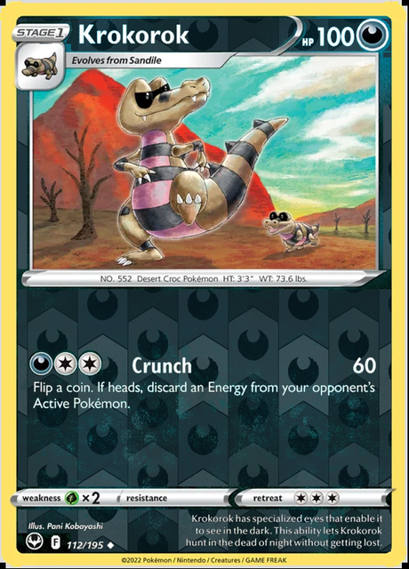 Krokorok 112/195, Silver Tempest, Reverse Holo finish, representative matte composite