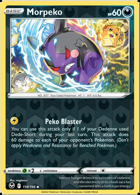Morpeko 116/195, Silver Tempest, Reverse Holo finish, representative matte composite