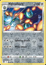 Ferrothorn 122/195, Silver Tempest, Reverse Holo finish, representative matte composite