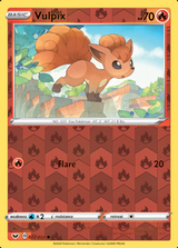 Vulpix 022/202, Sword & Shield Base Set, Reverse Holo finish, representative matte composite