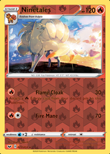 Ninetales 023/202, Sword & Shield Base Set, Reverse Holo finish, representative matte composite