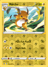 Raichu 066/202, Sword & Shield Base Set, Reverse Holo finish, representative matte composite