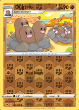 Dugtrio 093/202, Sword & Shield Base Set, Reverse Holo finish, representative matte composite
