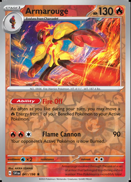 Armarouge 041/198, Scarlet & Violet Base, Reverse Holo, representative matte composite