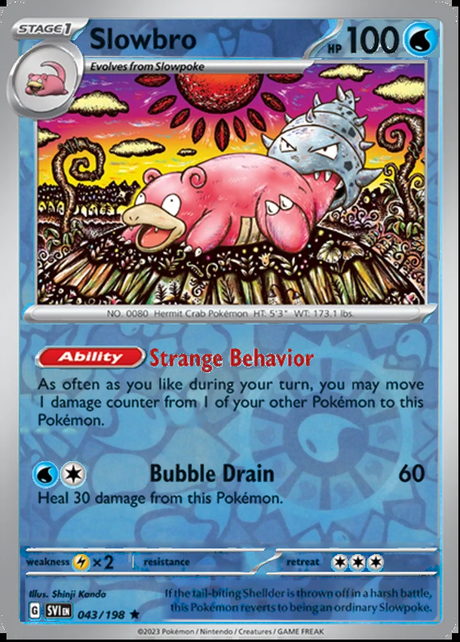 Slowbro 043/198, Scarlet & Violet Base, Reverse Holo, representative matte composite