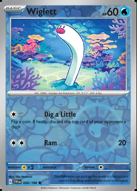 Wiglett 056/198, Scarlet & Violet Base, Reverse Holo, representative matte composite