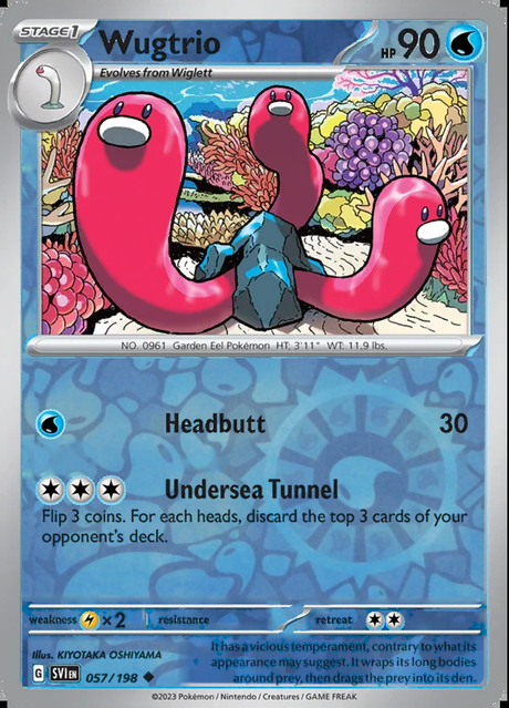 Wugtrio 057/198, Scarlet & Violet Base, Reverse Holo, representative matte composite