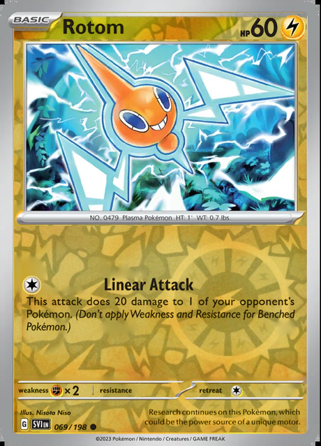 Rotom 069/198, Scarlet & Violet Base, Reverse Holo, representative matte composite