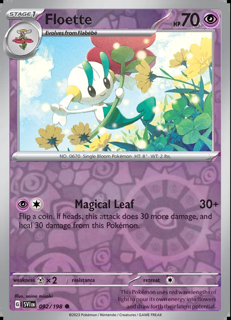 Floette 092/198, Scarlet & Violet Base, Reverse Holo, representative matte composite