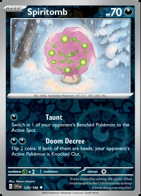 Spiritomb 129/198, Scarlet & Violet Base, Reverse Holo, representative matte composite