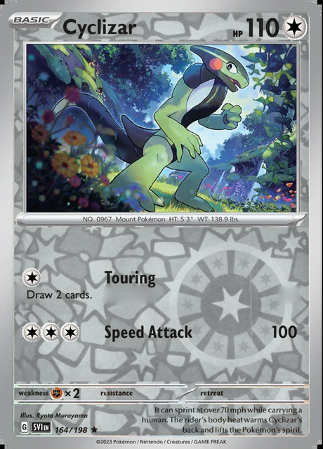 Cyclizar 164/198, Scarlet & Violet Base, Reverse Holo, representative matte composite