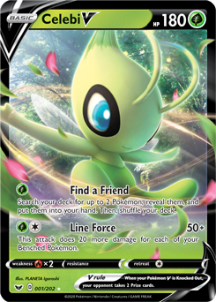 Celebi V - Sword & Shield 001/202 Pokémon card