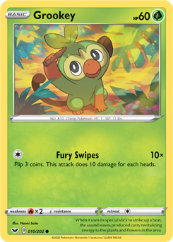 Grookey - Sword & Shield 010/202 Pokémon card