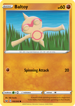 Baltoy - Sword & Shield 102/202 Pokémon card