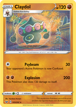 Claydol - Sword & Shield 103/202 Pokémon card