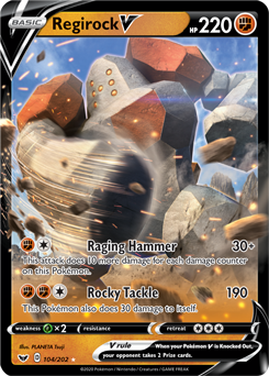 Regirock V - Sword & Shield 104/202 Pokémon card
