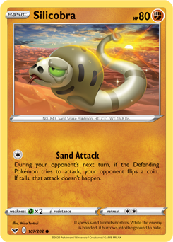 Silicobra - Sword & Shield 107/202 Pokémon card