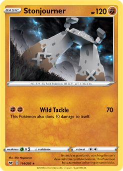Stonjourner - Sword & Shield 114/202 Pokémon card