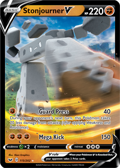 Stonjourner V - Sword & Shield 115/202 Pokémon card