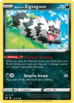 Galarian Zigzagoon - Sword & Shield 117/202 Pokémon card