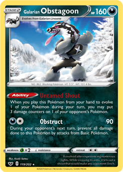 Galarian Obstagoon - Sword & Shield 119/202 Pokémon card