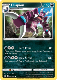 Drapion - Sword & Shield 122/202 Pokémon card