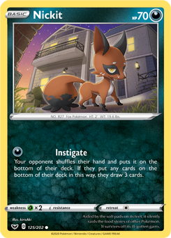 Nickit - Sword & Shield 125/202 Pokémon card