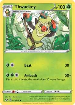 Thwackey - Sword & Shield 013/202 Pokémon card